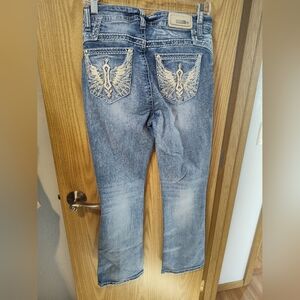 Women's Blue Jeans with Embroidered Pockets
